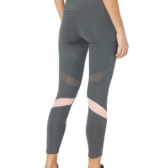 EUC - Adidas 'How we Do' 7/8 leggings, grey/pink with mesh, Size M - Picture 2 of 9